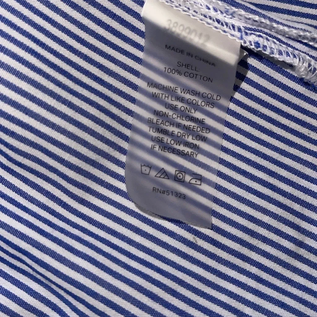 COURT & ROWE Blue Button Down Shirt Classic Style Size L - Image 7