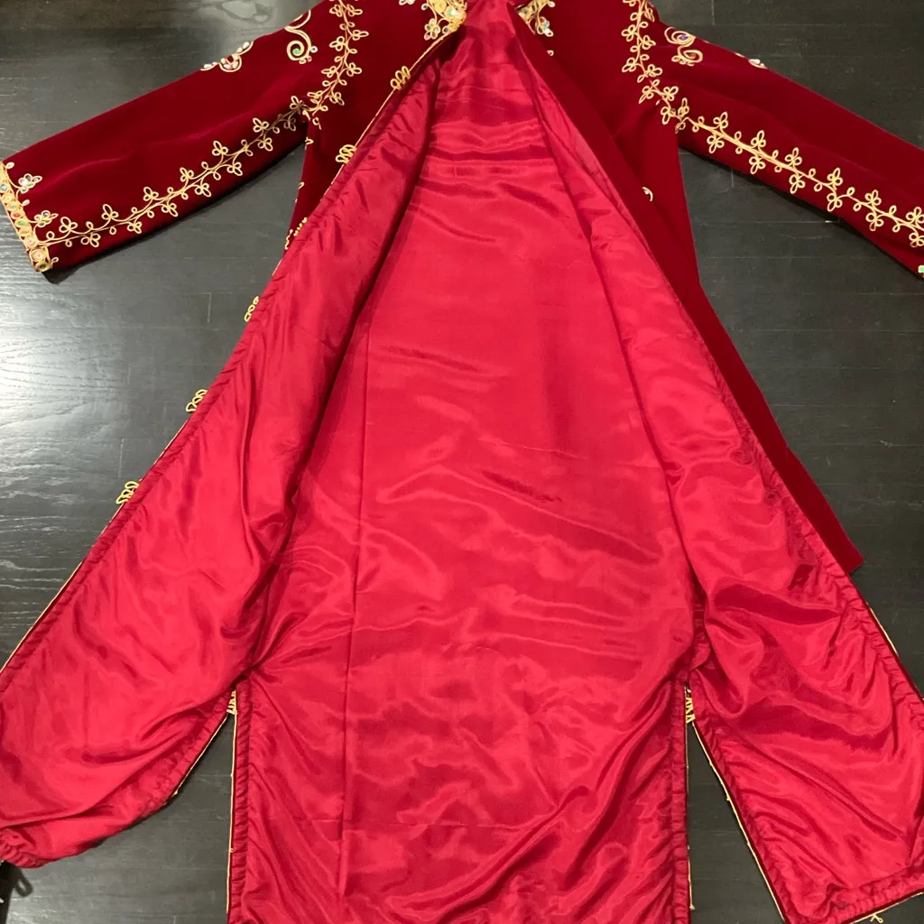 70’s TRADITIONAL KATAF WITH TURKISH MOTIFS BEADED MARAS THREAD BROCADE SULTAN - Image 15