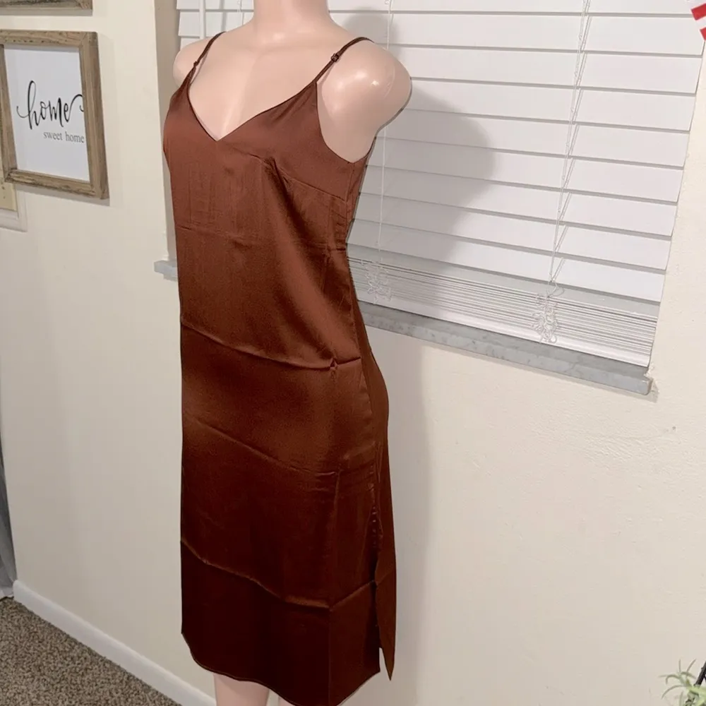 The Drop NWT Ana slip dress copper brown woman size XS - Image 2