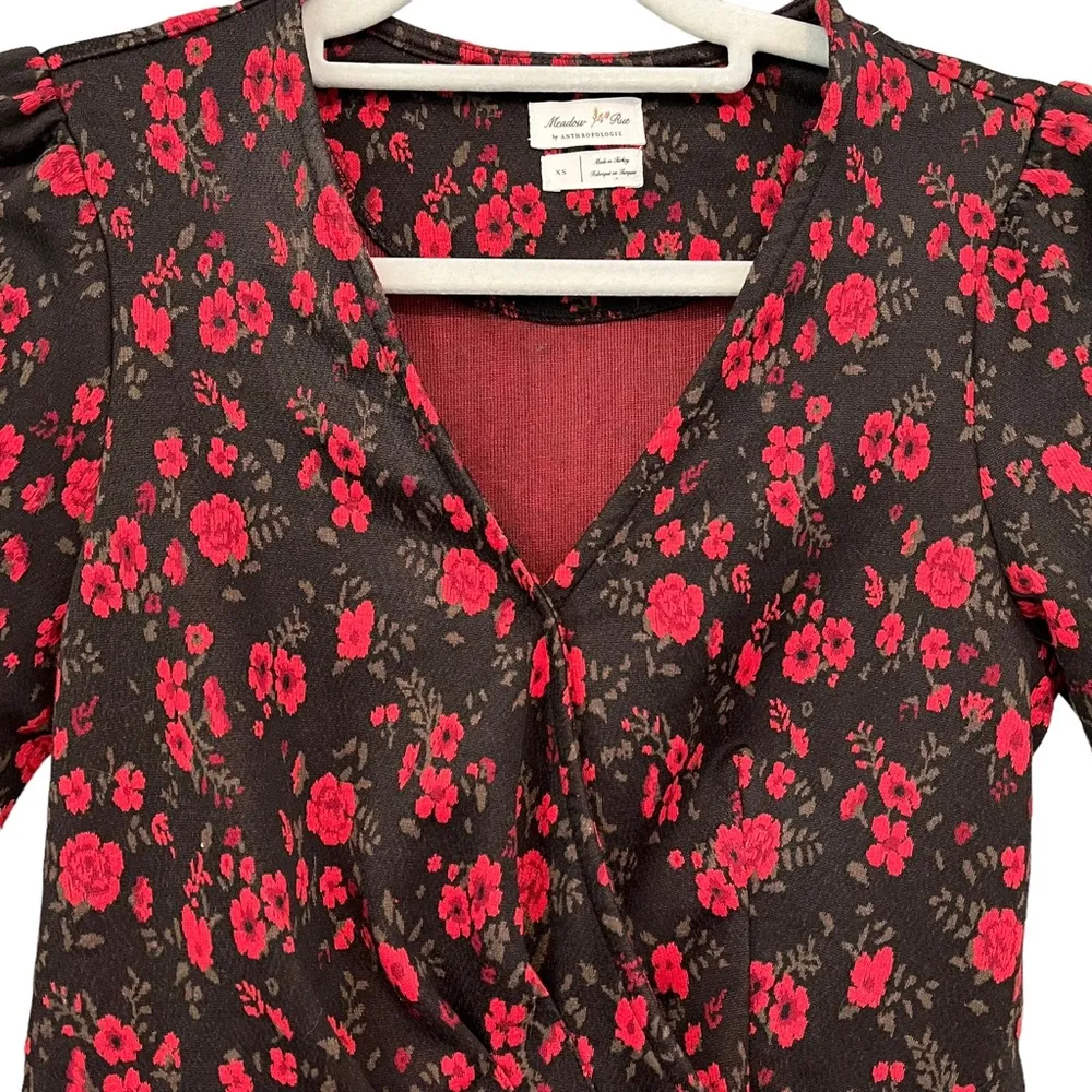 Anthro Meadow Rue Heartland Floral Peplum Top, Sz XS - Image 9