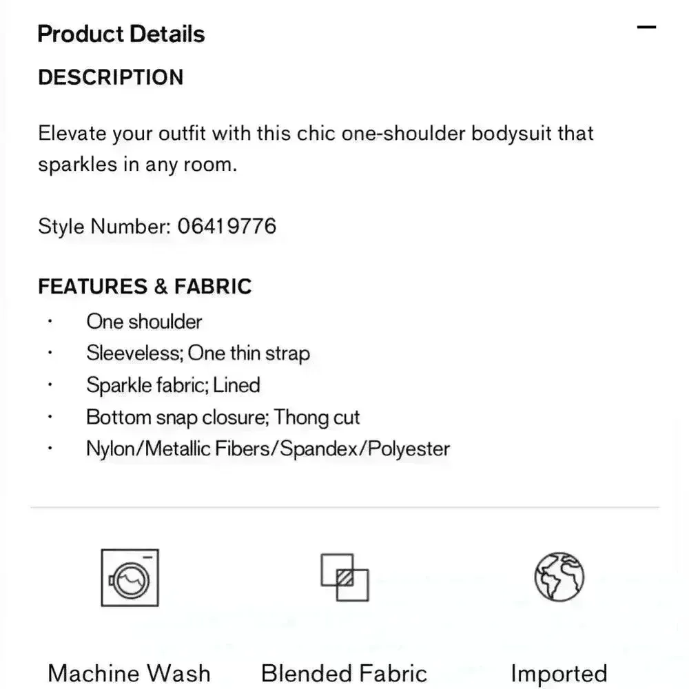 Express Sparkly One Shoulder Thong Bodysuit - Image 4