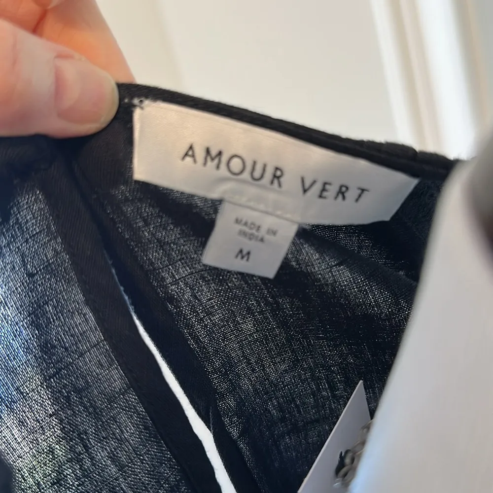 Amour Vert Black Detailed Tank Top, Medium, NWT - Image 8