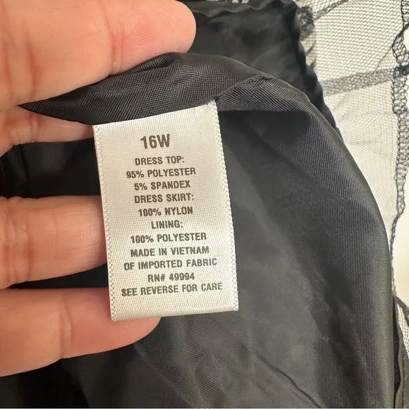 Roz & Ali Black‎ And White Womens Sleeveless Cocktail Dress Plus Size 16 Midi - Image 7