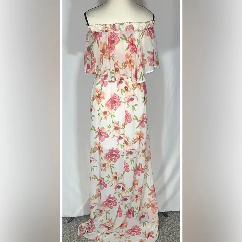 Show Me Your MuMu • Hacienda Maxi Dress Floral Pink Coral Tropical Size Small - Image 9