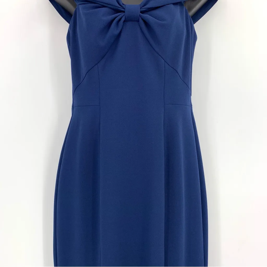 GAL MEETS GLAM Tyler Off The Shoulder Midi Dress Navy Blue 2 - Image 4