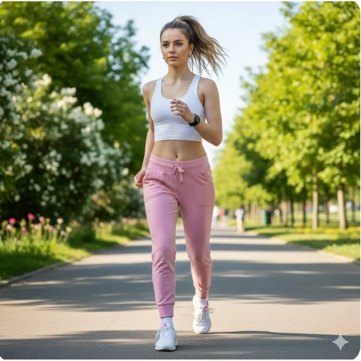 Nine West Active Pants Womens 1X Pink Jogger Sweatpants Drawstring Pockets - Image 12