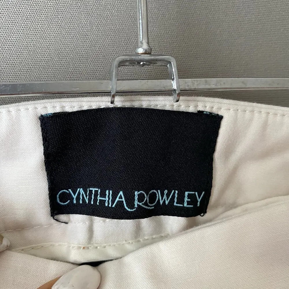 Cynthia Rowley pants white cotton‎ casual minimalist preppy old money size 2 - Image 4