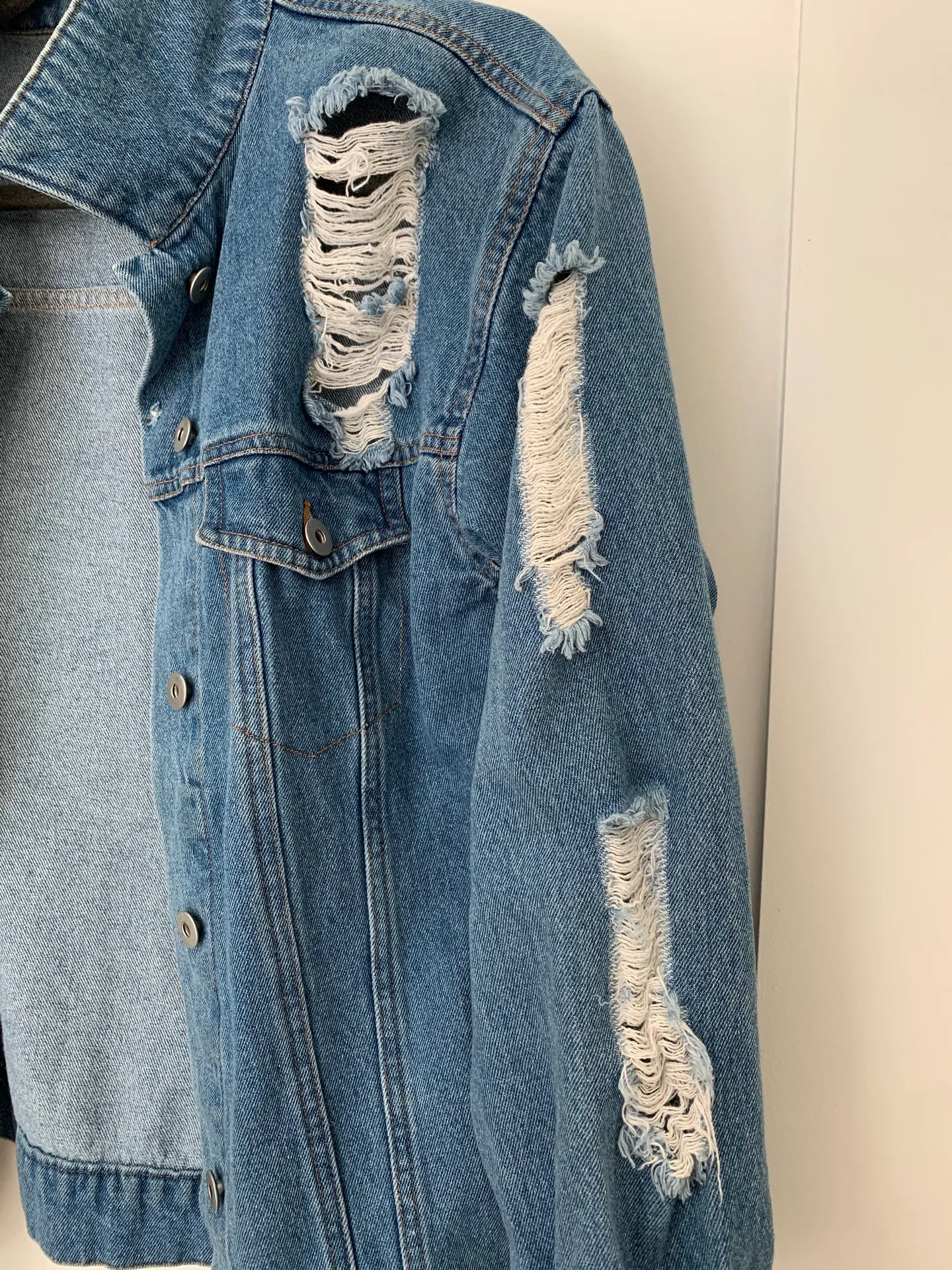 Love Tree Distressed Denim Jacket - Image 3