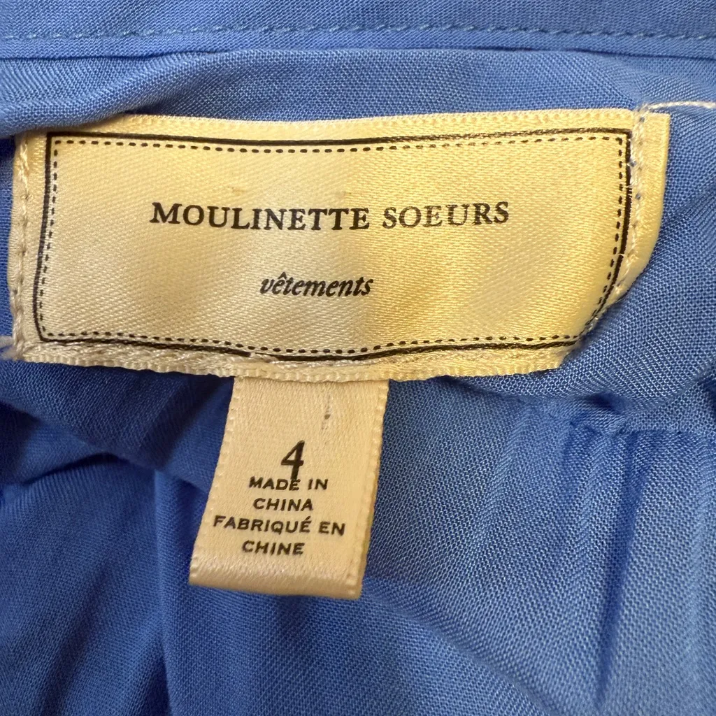 Anthropologie Moulinette Soeurs Liliflora Dress Blue Floral Lace 4 - Image 9