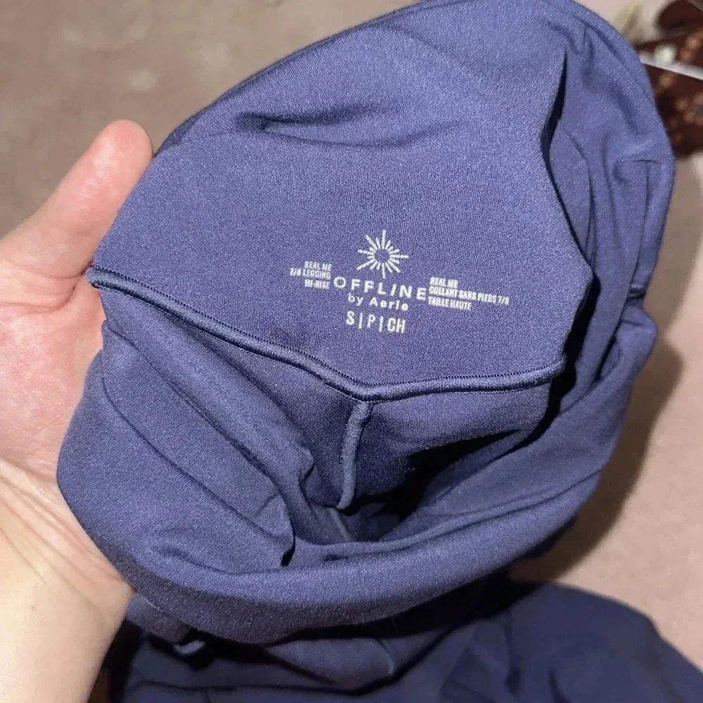 “Real Me 7/8 Legging Hi Rise” Leggings Gray Blue - Image 10