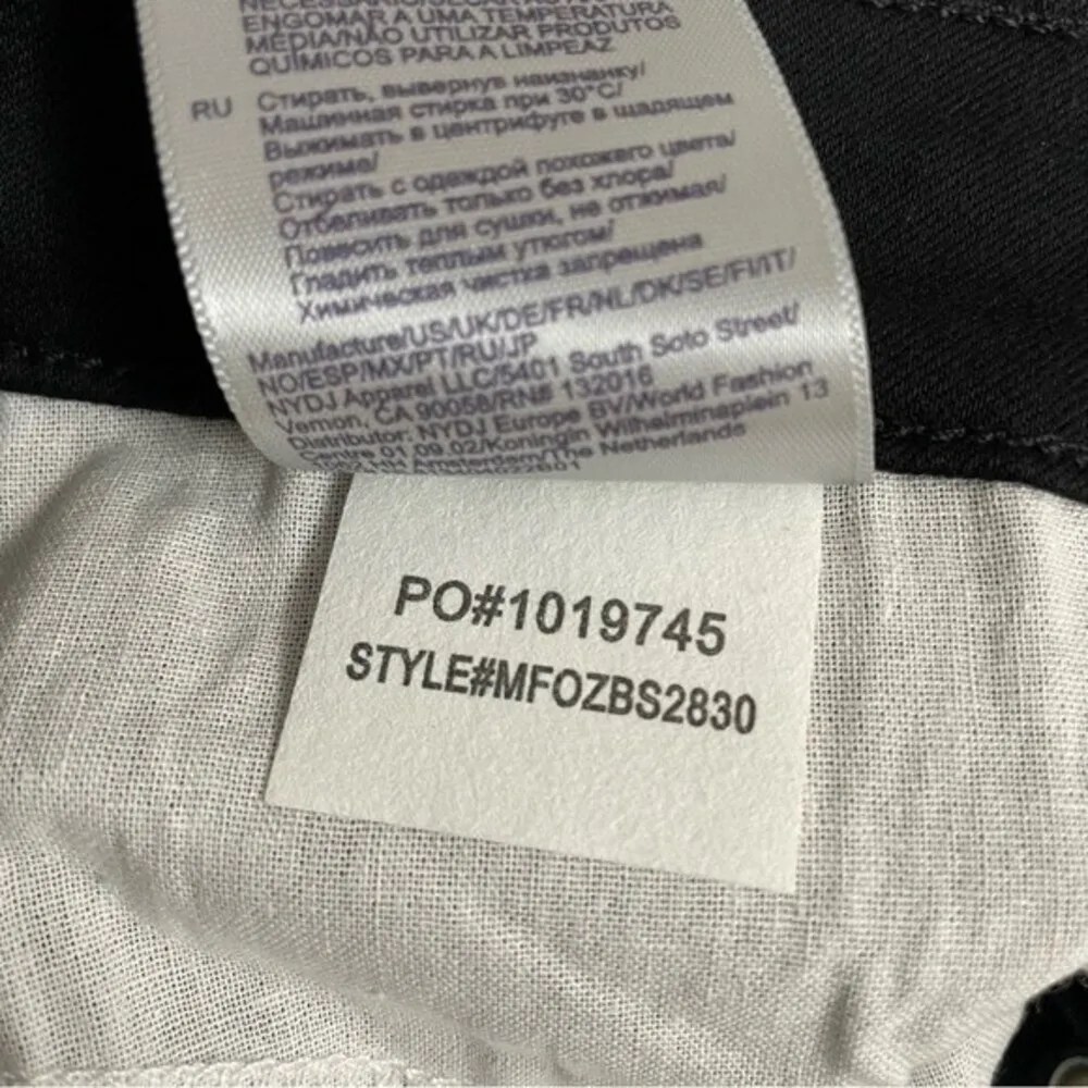 NYDJ Briella Black Denim Roll Cuff Snap Fly Long Bermuda Shorts Women’s Size 00 - Image 11