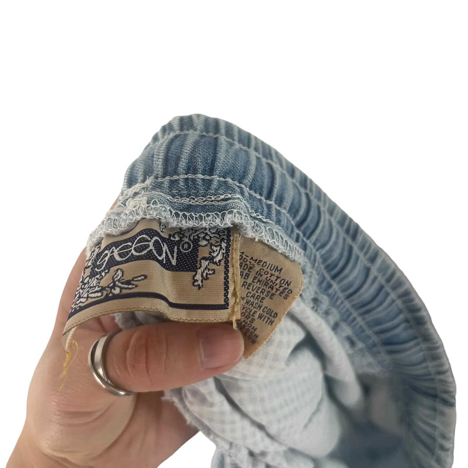 Saeeon Vintage 90s Women's Size Medium Checkered Flowy Pull‎ On Shorts Blue - Image 6