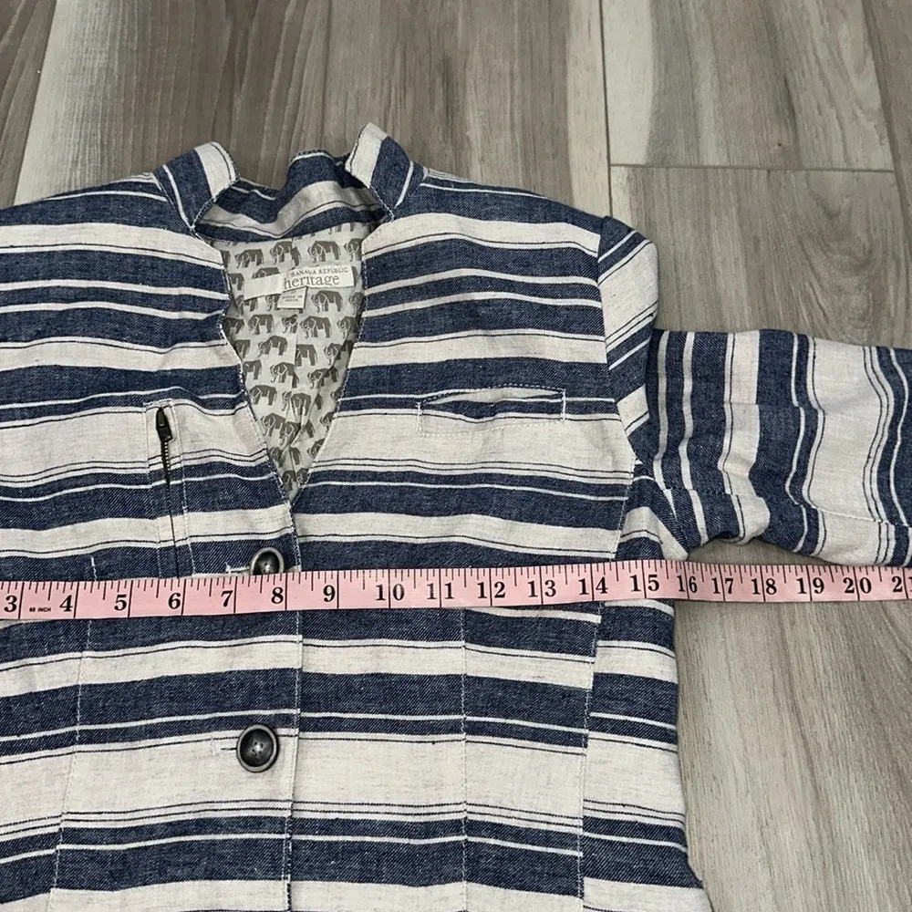 Banana Republic heritage linen blend lined blazer jacket size 0 - Image 6