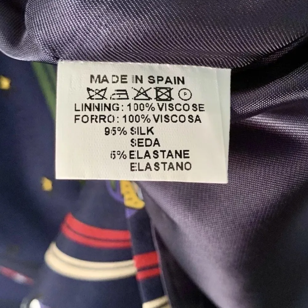 Vilagallo Silk Shift Dress Leopard Floral Print Size 38 U.K. 10, USA 8 Medium M Blue - Image 6