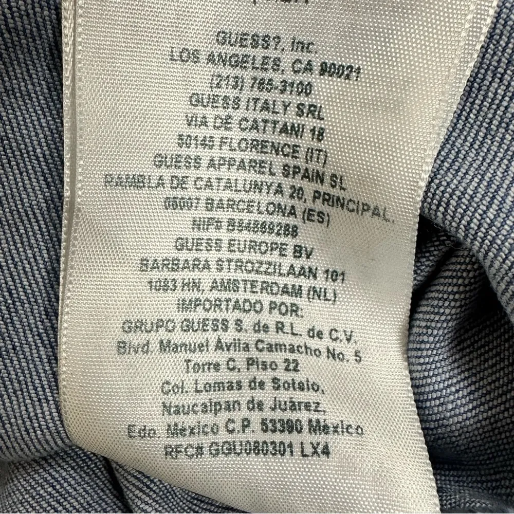 GUESS Y2K Stretch Denim Off Shoulder Button Front Dress Size L - Image 13