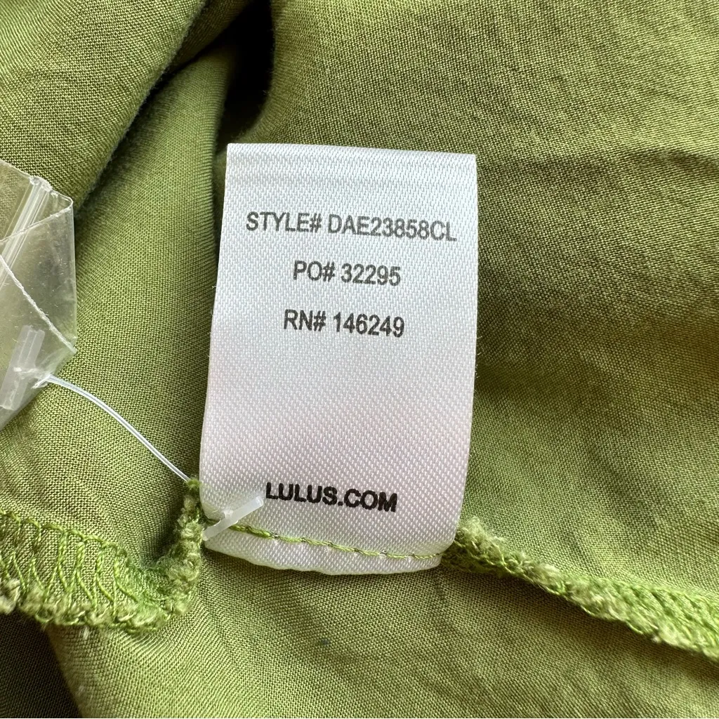 Lulu’s Missie Olive Green Floral Print Ruffled Tie-Back Midi Dress NWOT | Small - Image 16