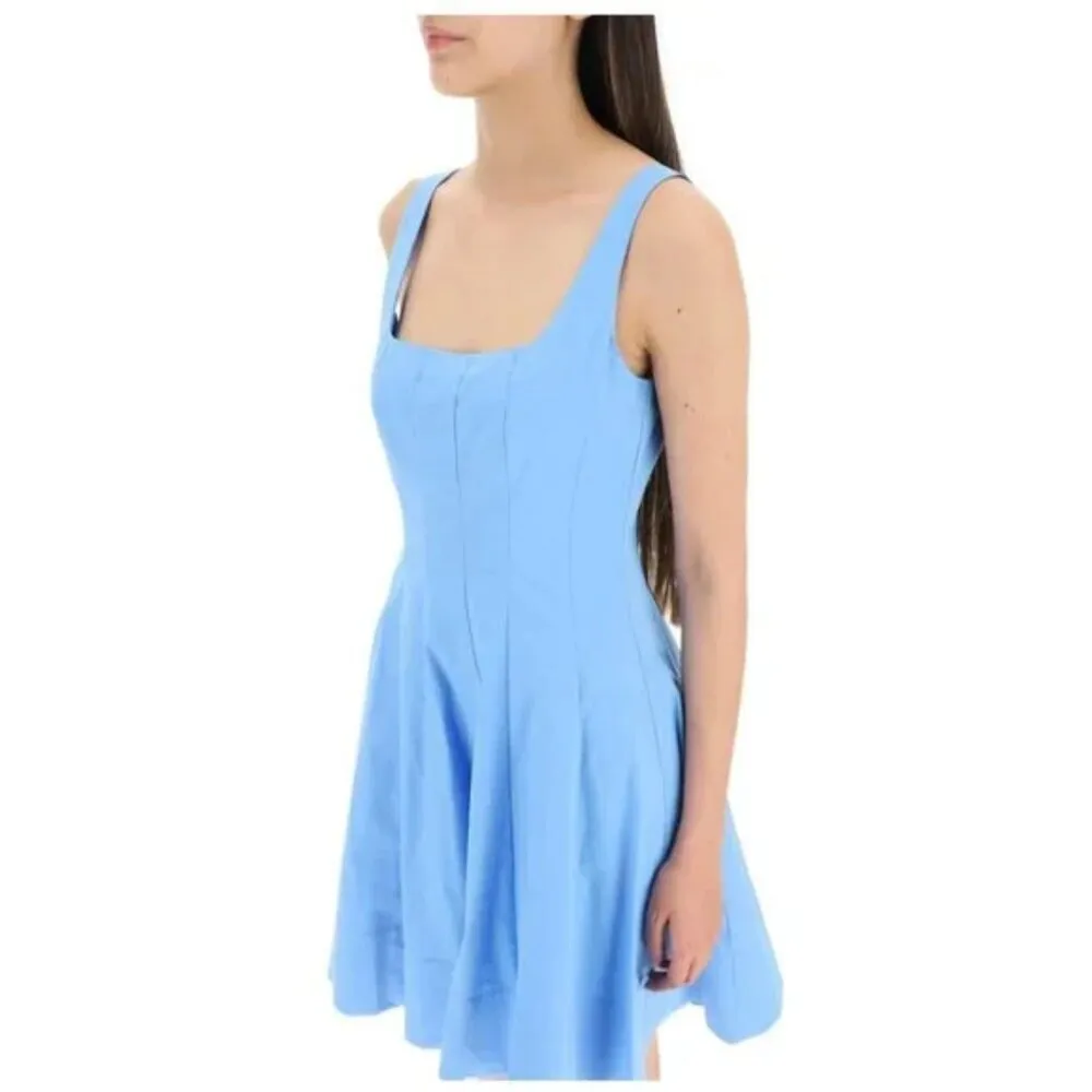 STAUD Mini Wells Fit & Flare Dress in Sky Size US 12 - Image 10