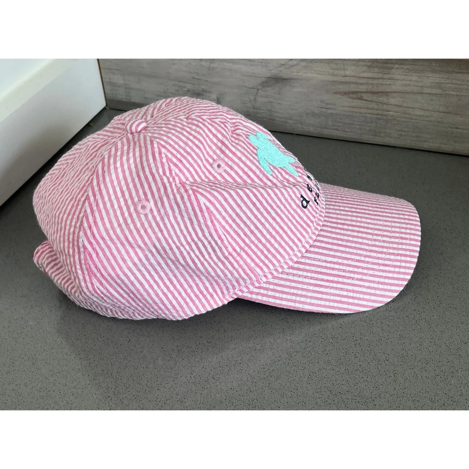 Destin, Florida Pink White Striped‎ Ball Cap Hat Adjustable Baseball - Image 2