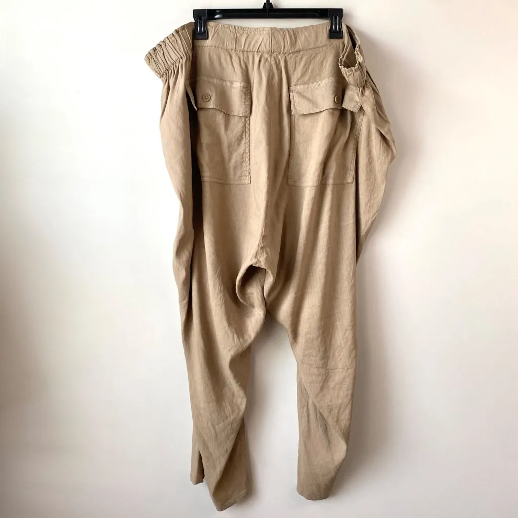 Kut‎ From The Kloth Rosalie Linen Blend Drawstring Ankle Pants Size 3X Khaki - Image 4