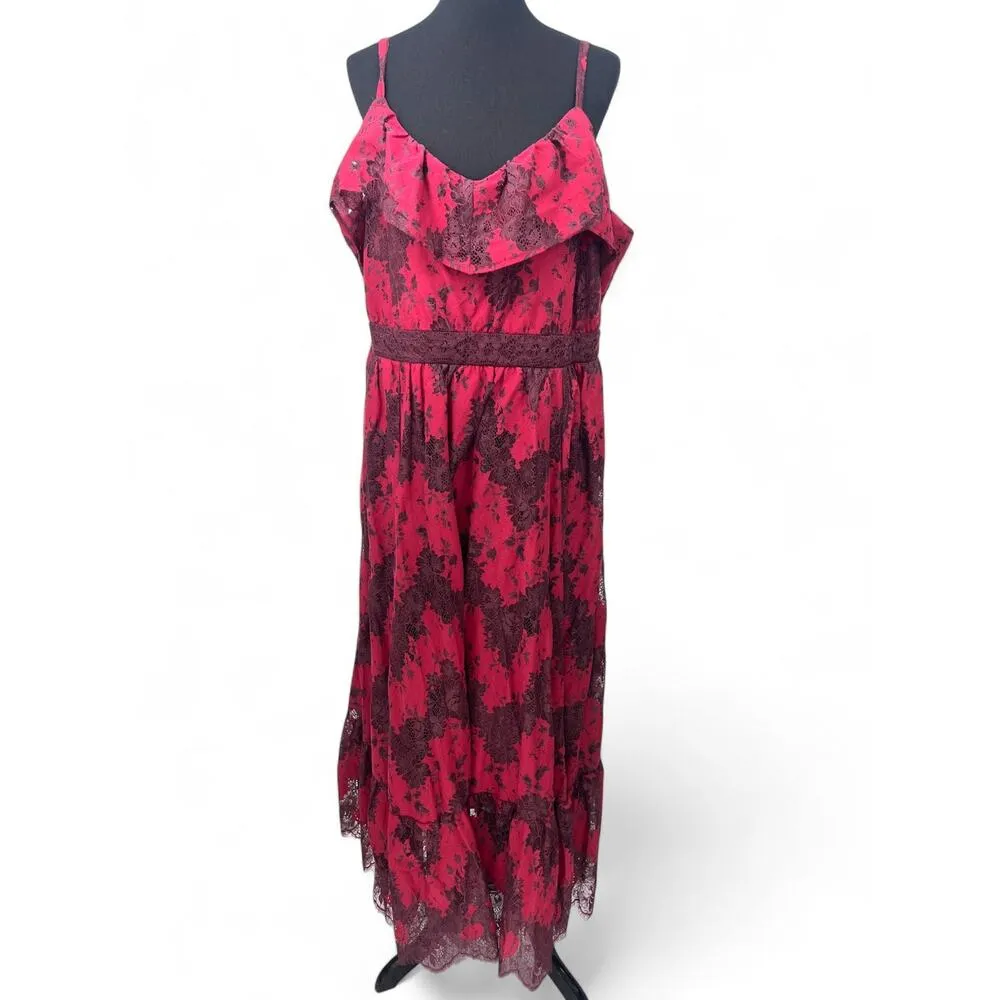 New Torrid | 2X 18-20 | Lace Two Tones Lace Tiered Maxi Dress Ruffle Long - Image 2