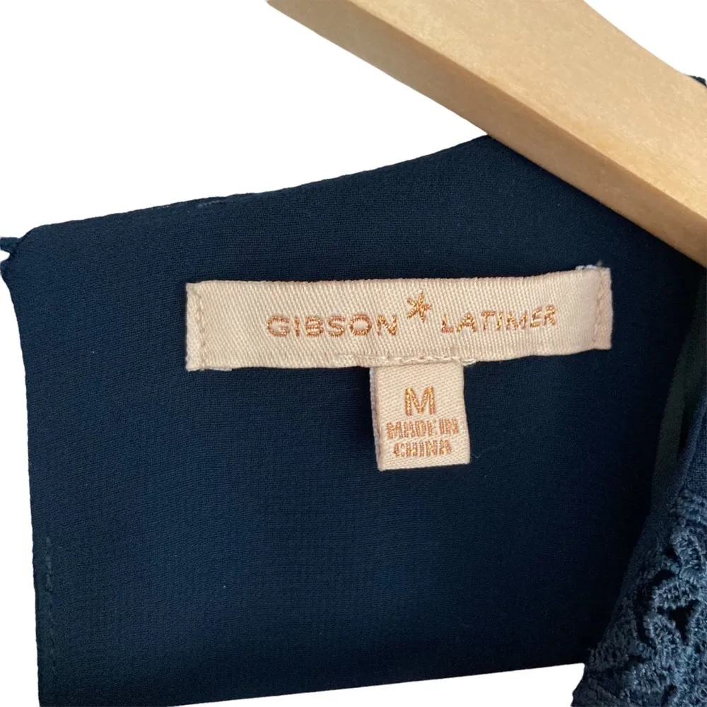 Gibson Latimer|Navy Drop Waist Dress Lace sz M - Image 7