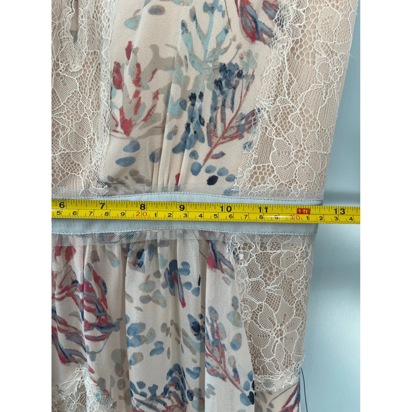 BCBGMAXAZRIA‎ Elle Lace Floral Print Maxi Dress Sleeveless Evening Gown - Image 7