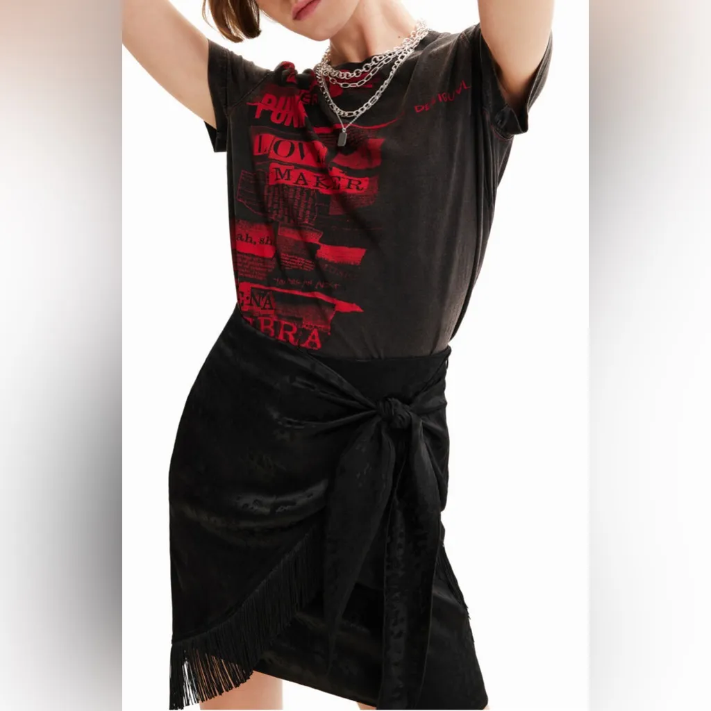 Desigual Black Asymmetrical Skirt - Image 5