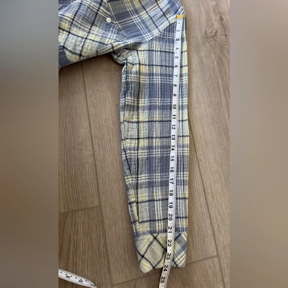 Sanctuary Blue and Gray Plaid Tomboy Shirt  100% COTTON.👕 - Image 7