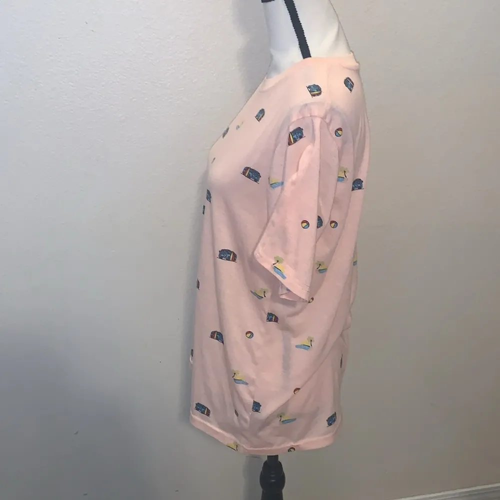 Good Vibes by Drill Clothing Hippie surfer van pink shirt sleeve top Size M - Image 4