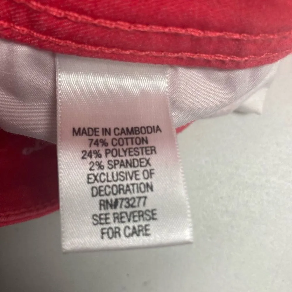 ELLE Women’s Cropped Jeans Size‎ 2 Pink Red Inseam 26” - Image 6