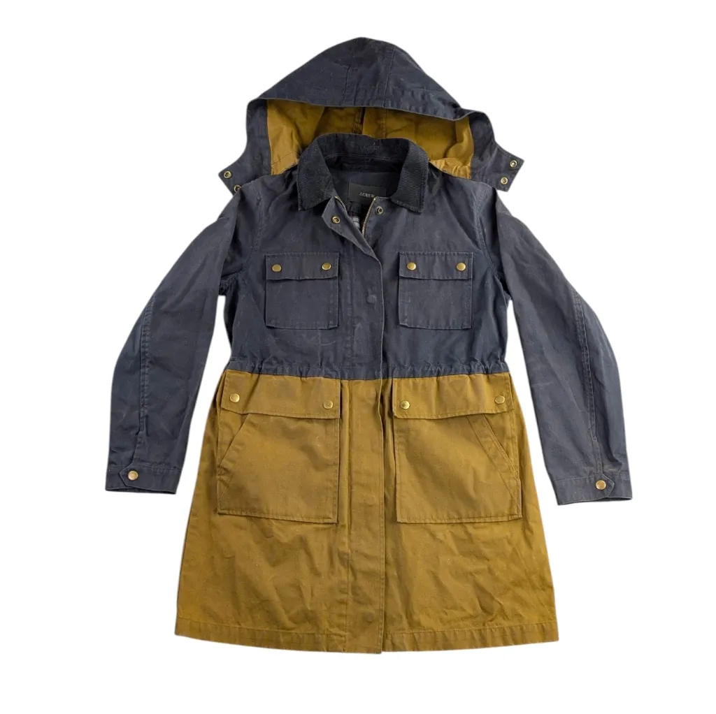 J. Crew Colorblock Barn/Chore Waxed Cotton Field Jacket EUC Size S     F215 - Image 3