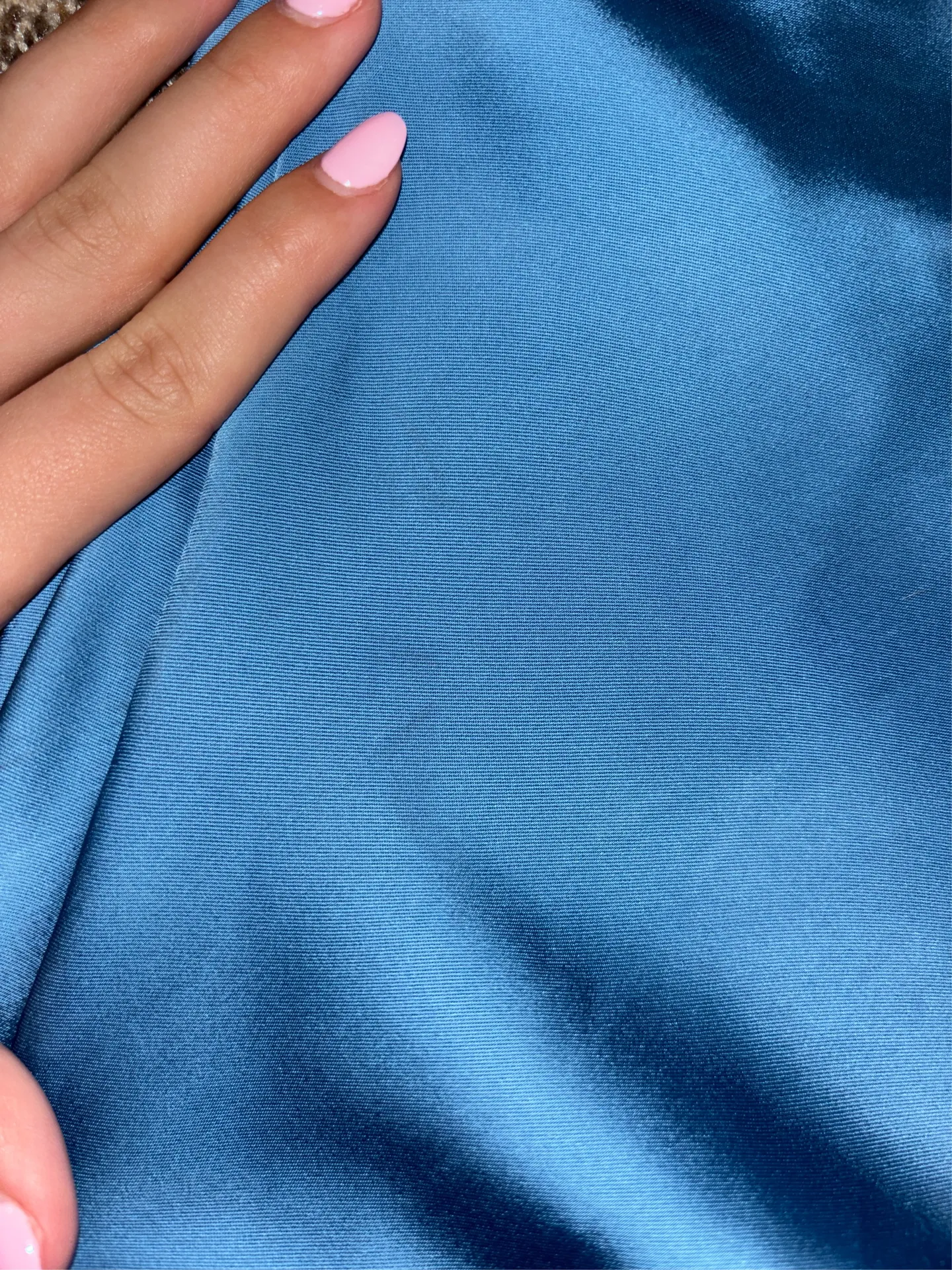 Hello Molly Mini Dress Blue Satin - Image 3