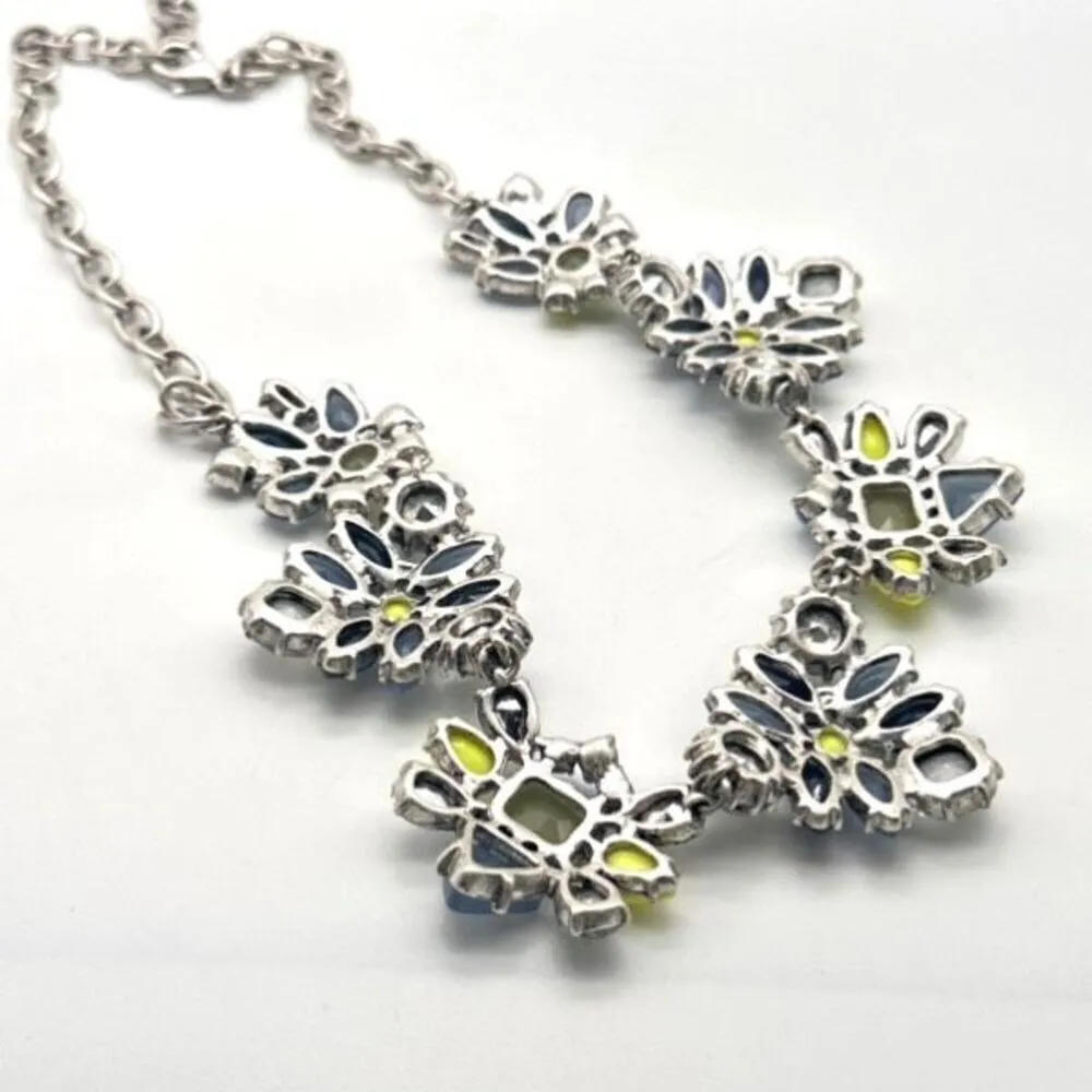 Stella & Dot Elodie‎ Statement necklace Blue Silver Career Party - Image 12