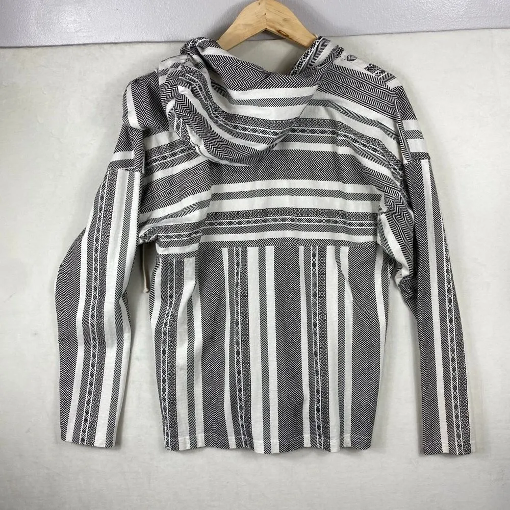 Spirit Jersey Grey Striped Hooded Sweatshirt- XS - Image 38