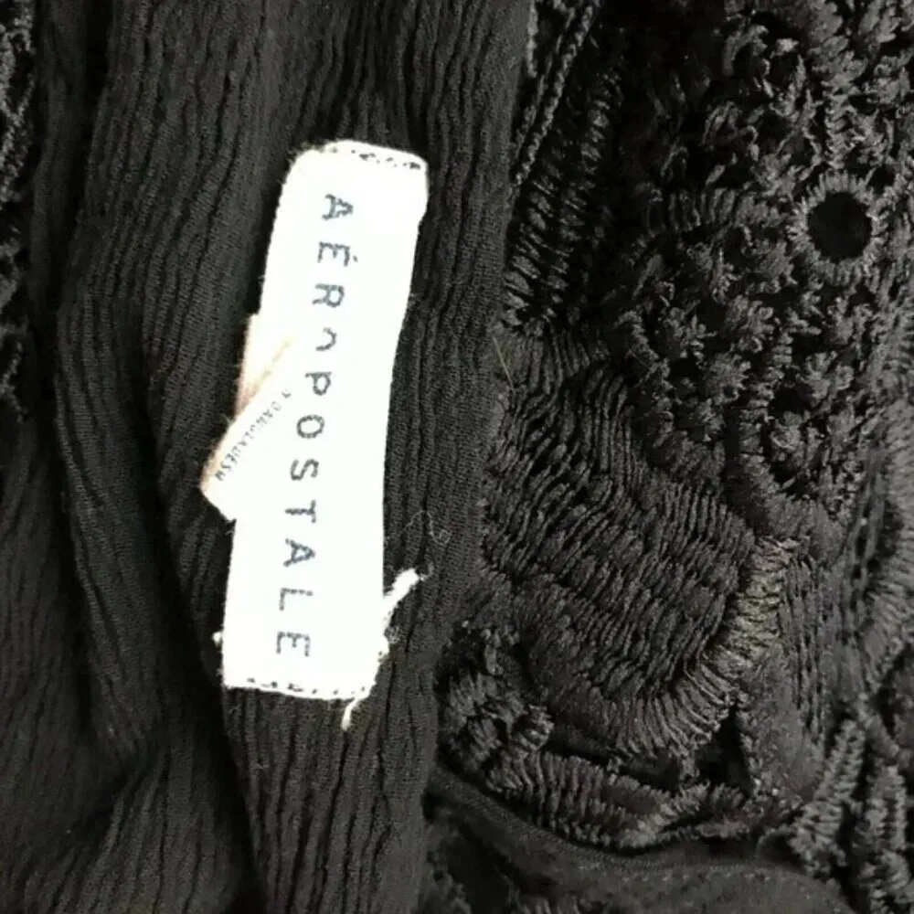 AEROPOSTALE Black Lace Crop Cami Size SMALL - Image 9