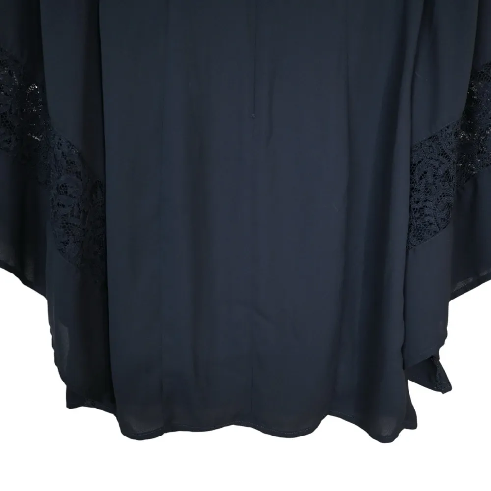 Express Women's 4 Black Bell Sleeve Lace Lined Mini Dress - Image 8