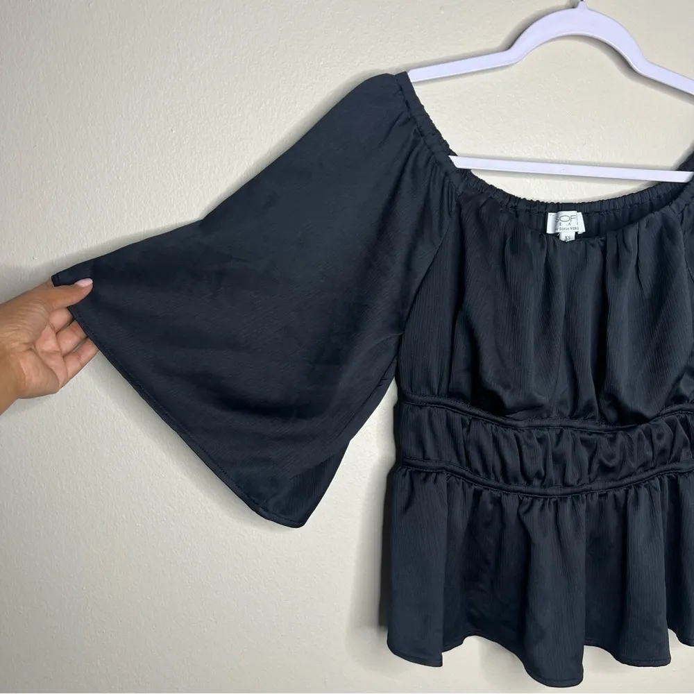 SOFIA by Sofia Vergara‎ Black Off The Shoulder Blouse Size XS - Image 2