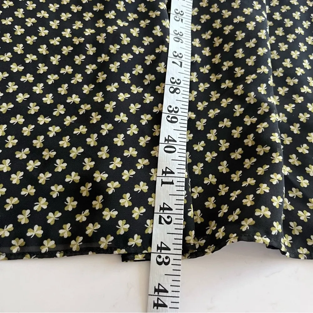 Orla Kiely RARE chiffon clover shamrock ditsy print midi dress size 6 - Image 11