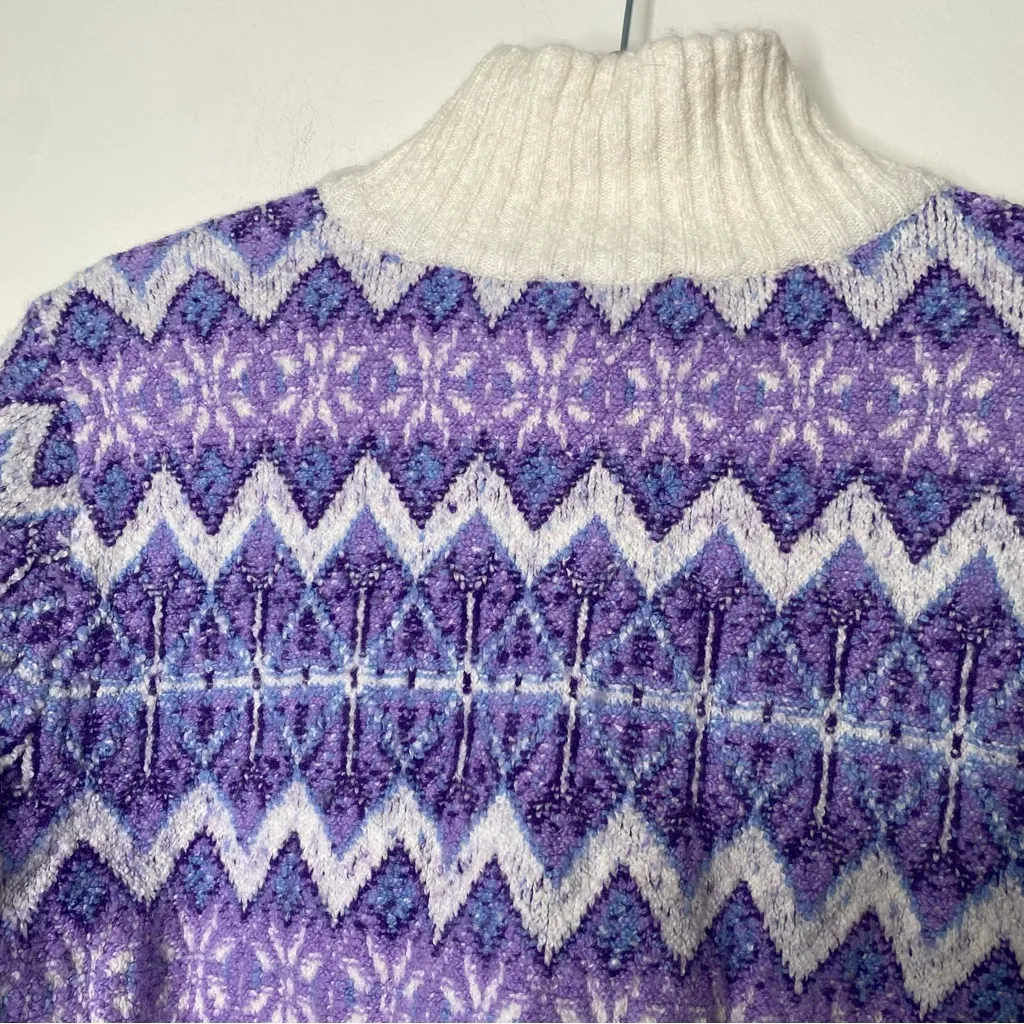 Talbots Fair Isle Wool Blend Mock Neck Sweater Small - Image 4