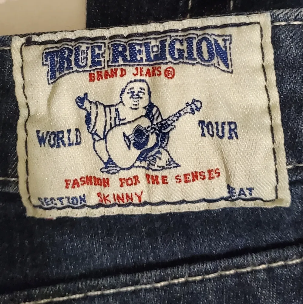 True Religion Blue Denim Dark Wash Skinny Jeans 27 - Image 6