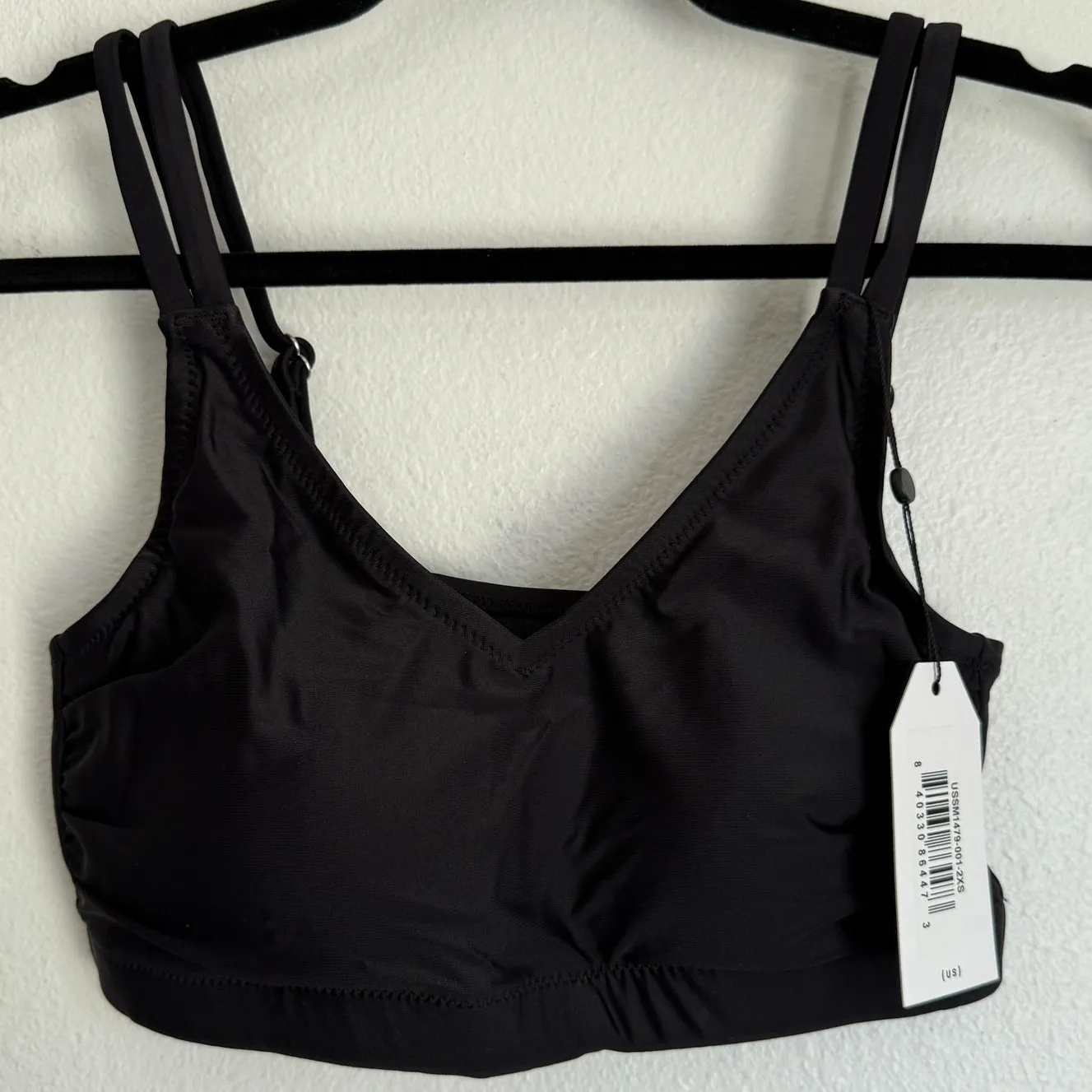 NWT Universal Standard Sz M Padded Adjustable Bathing Suit Bikini Top Swim Black - Image 1