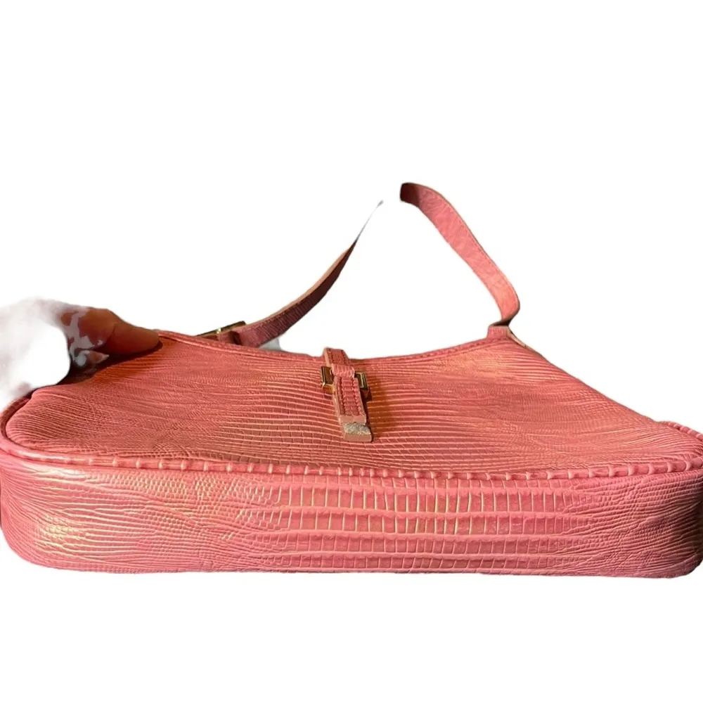 Vintage Nine West Pink Croc Leather Mini Shoulder Bag Y2K - Image 4