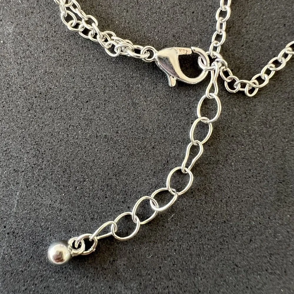 Silver Plated clover Layered Long Necklace set stainless steel womens jewelry - Image 5