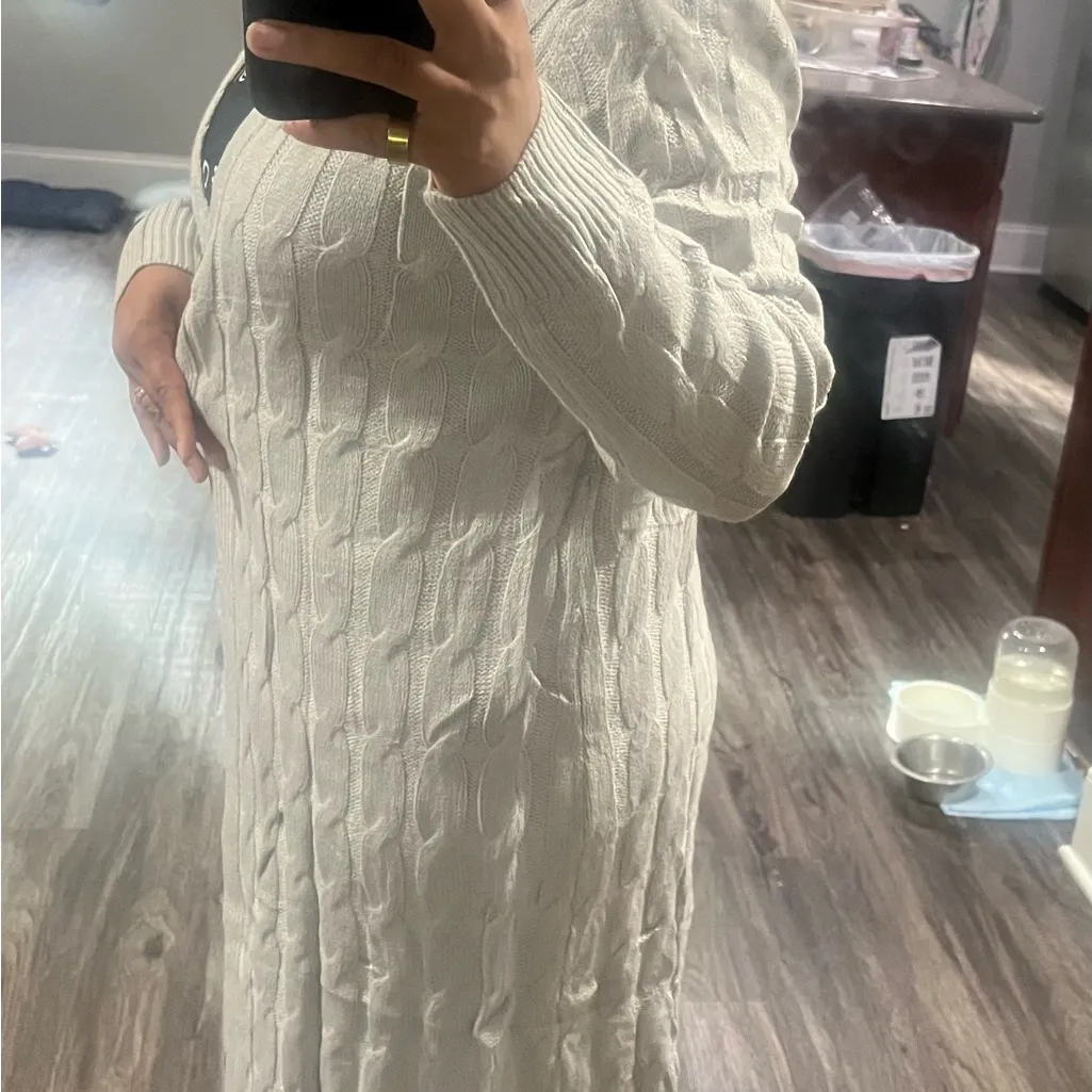 Gray Cable Knit Cardigan Size L - Image 3