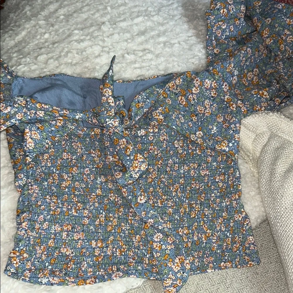 Astr Blue and Orange Blouse - Image 4