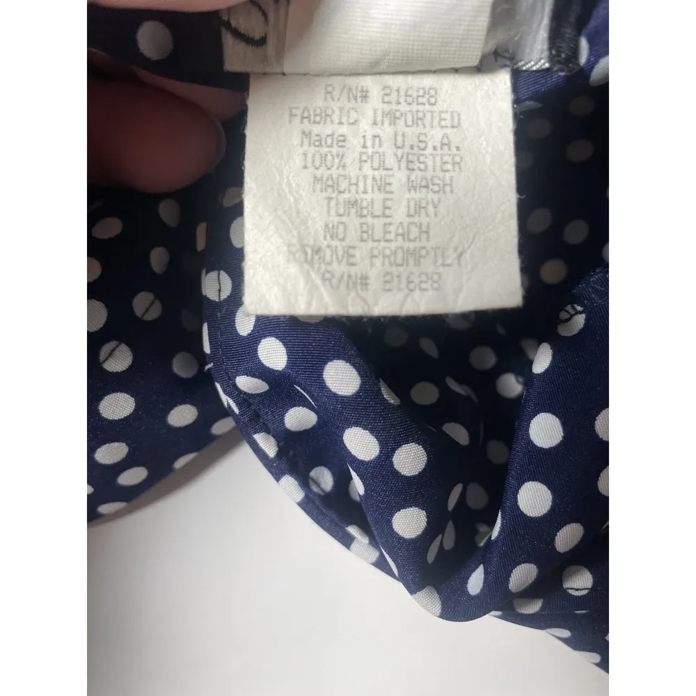 Vintage Breli Originals Navy Blue Polka Dot Dress ILGWU Union Made Dress Size 12 - Image 13