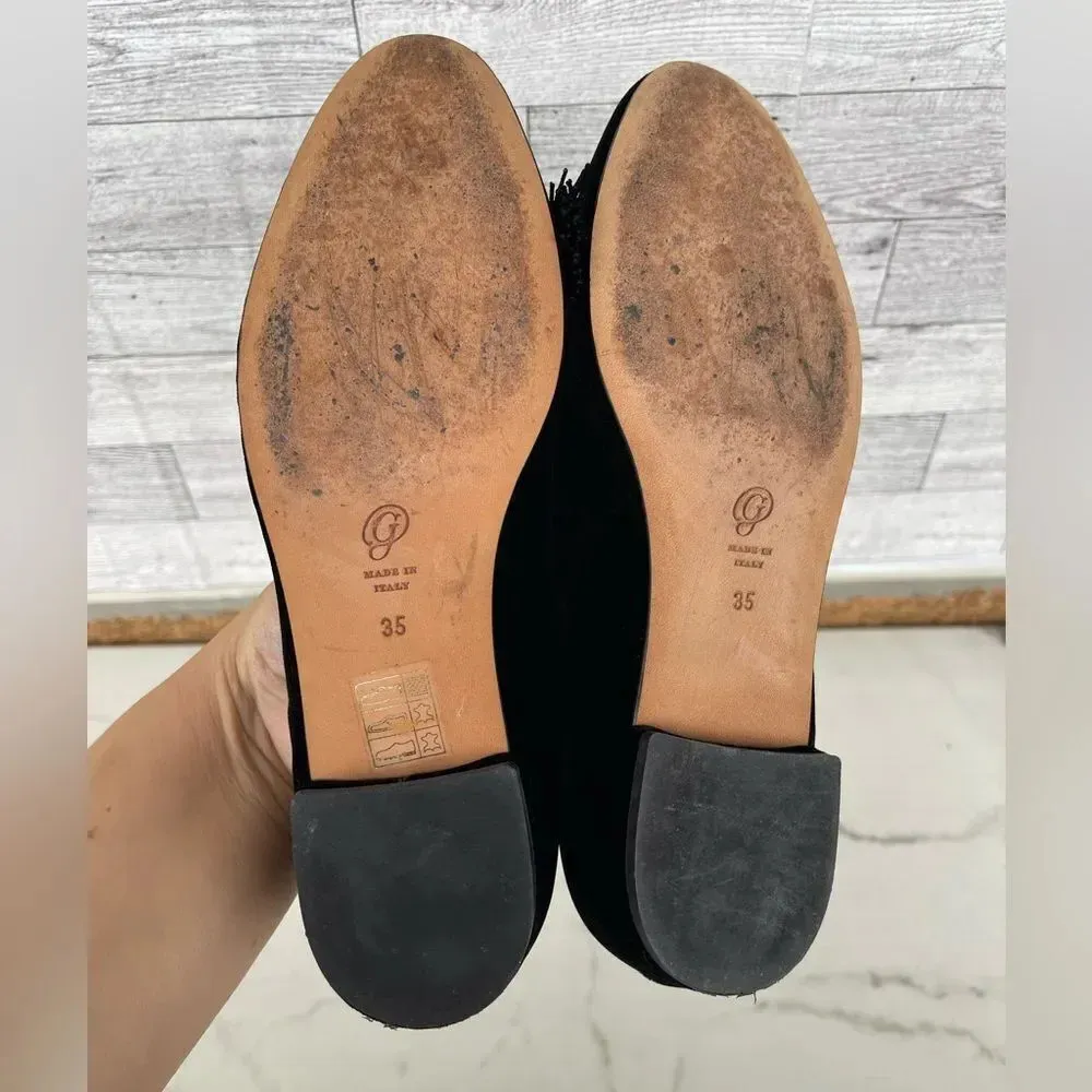 M.Gemi Fiamma black velvet tassel loafer size 5 - Image 7