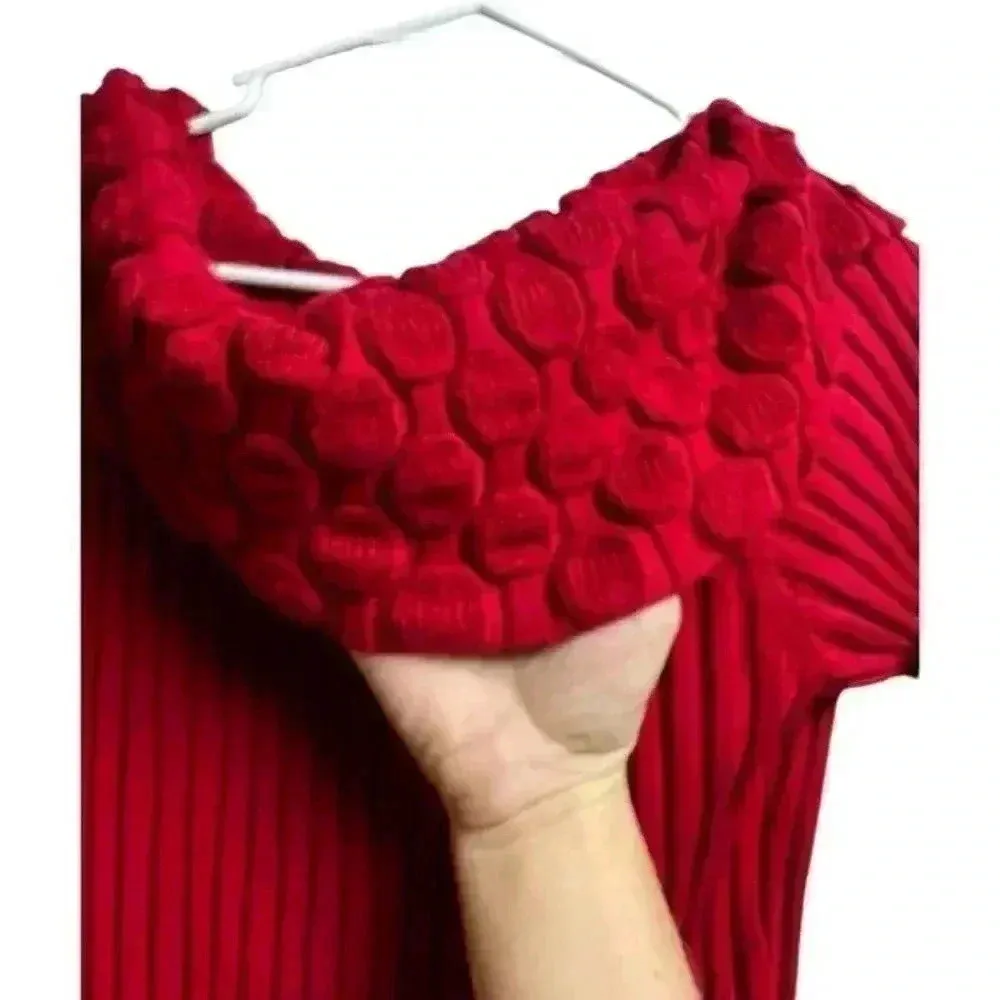 United States Sweaters Off the Shoulders Red Sweater Size‎ Medium - Image 2