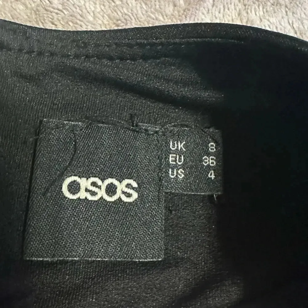 ASOS Fit Flare Little Black Dress Size 4 Dressy Classic Classy - Image 4