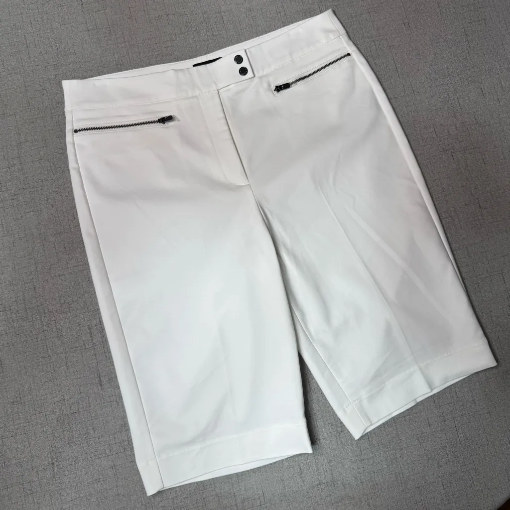 White House Black Market 12” Bermuda Short White Knee Length Stretch Short 10 - Image 4
